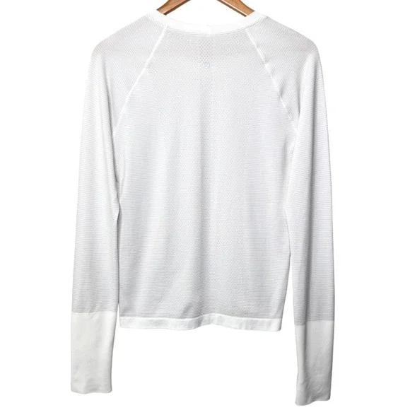 Lululemon Swiftly Tech Long Sleeve Women's White Athletic Top Shirt Size 10 - Picture 6 of 9